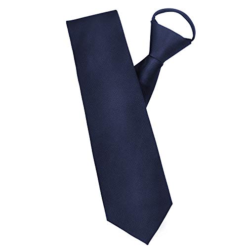 Cosics Men's Zipper Tie, Pretied Zip Up Tie For Women, 3.1 Inch Classic Blue Adjustable Necktie, Extra Long Solid Color Wide Dress Tie, Self-Tied Neck Tie For Wedding Formal Business With Gift Box #TOP2