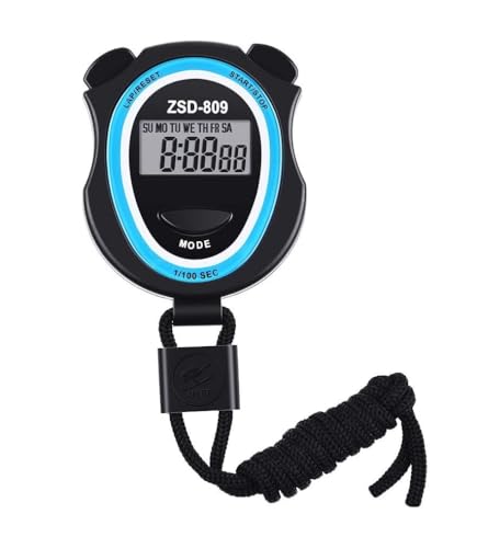 Digital Stopwatch, Multi-Function Electronic Sport Stop watch Referee Watch Handheld Stop Watch ABS Interval Training Timer Outdoor Digital Timer with Lanyard for Running Exercise Equipment KK's
