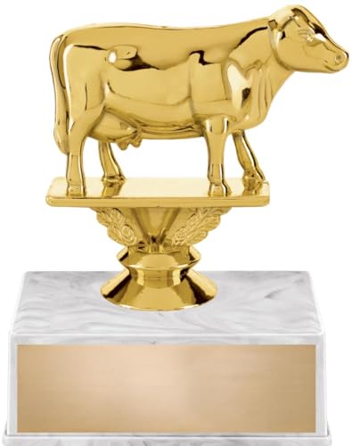 Crown Awards 4.5" Cow Dairy Trophy On White Base