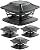 Davinci Lighting Flexfit Solar Outdoor Post Cap Lights - Includes Bases for 4x4 5x5 6x6 Wooden Posts - Bright LED Light - Slate Black (4 Pack)