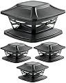 Davinci Lighting Flexfit Solar Outdoor Post Cap Lights - Includes Bases for 4x4 5x5 6x6 Wooden Posts - Bright LED Light - Slate Black (4 Pack)