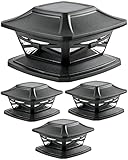 Davinci Lighting Flexfit Solar Outdoor Post Cap Lights - Includes Bases for 4x4 5x5 6x6 Wooden Posts