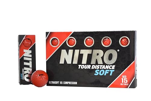 Balles Nitro Tour Distance Soft lot de 15 avec toucher doux et trajectoire longue