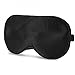 NOVAGO Masque de Sommeil et de Voyage 100% Pure Soie Naturelle (Saine et Propre) Super légère, Ultra-Doux, Confortable et Respirant (Noir)