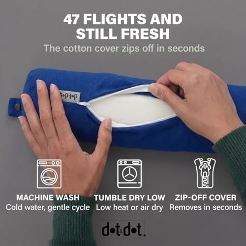 Dot&Dot Twist Memory Foam Travel Pillow, Bendable Neck Pillow for Airplane, Car and Home, 26-Inch Adjustable Roll with Washable Cotton Cover, Sapphire, One Size by Dot&Dot - Image 7