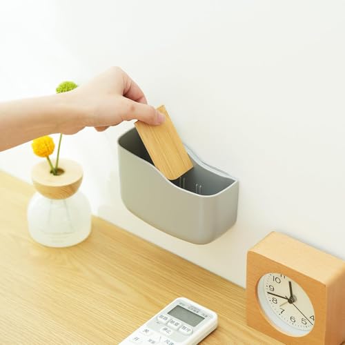 SUNFICON Selbstklebende Fernbedienungshalter, Universal-Halterung für Media-Player, Controller, Wandmontage, Fernbedienung, Organizer, Box, Grau