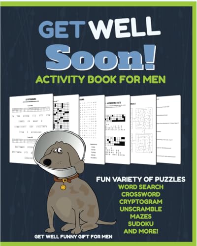 Get Well Funny Gift For Men: Adult Variety Puzzle and Activity Book - Word Search, Crossword, Funny Quotes and Phrases to Solve, Cryptograms, Trivia, Sudoku, Mazes and More! image 2