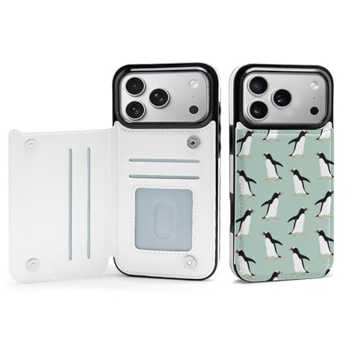 iPhone17 Pro Max用ケース ペンギン柄 手帳型 財布型 携帯カバー アイフォン17 Pro Max用ケース マグネット式 カード収納 スタンド機能 あいふぉん 薄型 肌触り良い 耐衝撃 全面保護 可愛い かわいい 人気 プレゼント