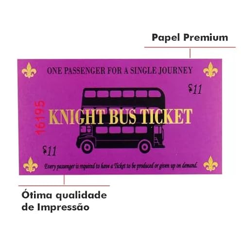 Carta Ministério da Magia Harry + Tickets Knight Bus & Plataforma 9 3/4