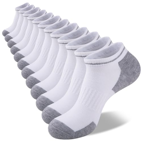 COOVAN Mens Athletic Ankle Socks Running Cushioned Breathable Low Cut Sports Workout Socks（12 Pairs）