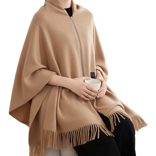Couverture chauffante douce écharpe plaid chauffant hiver avec fermeture éclair