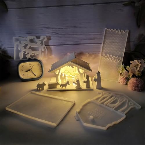 Moule pour crèche de Noël en silicone à offrir pour création résine époxy - 4