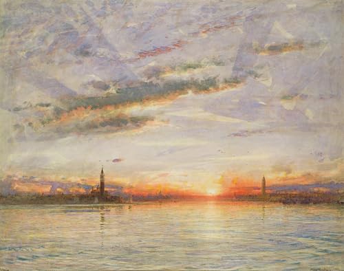Tableaux sur toile coucher de soleil Albert Goodwin art moderne pour salon 60x90cm
