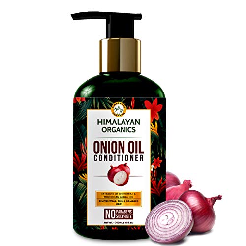 Image of Himalayan Organics Onion Oil Conditioner With Vitamin E | Extract Of Bhringraj & Moroccan Argan Oil | Improve Hair Health | Hairloss Control & Accelerate Hair Growth - 300ml