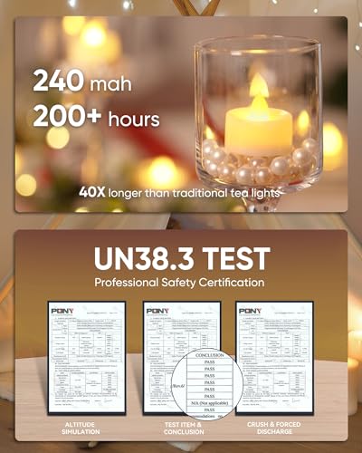 Image of Homemory 24-Pack Flameless LED Tea Lights Candles Battery Operated, 200+Hour Fake Electric Candles TeaLights for Votive, Halloween, Ofrenda, Diya, Wedding Centerpiece Table Decor, Funeral, Christmas