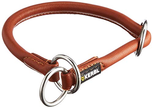 Kerbl Pet Rundleder-Halsband Roma mit Stopper 45cm, 8mm,cognac