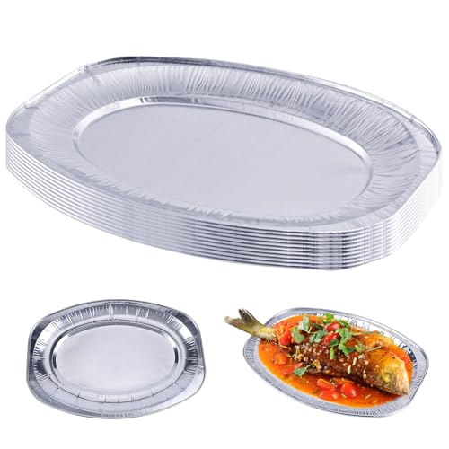 Topofly BX240415BDVE45ZDCA Foil Pans, Large Foil Trays 10Pcs Serving Platters cover