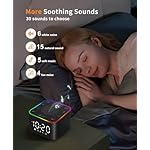 White Noise Sound Machine, Alarm Clock with Sound Machine for Sleeping, White Noise Machine with Digital Clock for Bedrooms, RGB Night Light, 30 Soothing Sounds for Baby Kids Adults - Image 2