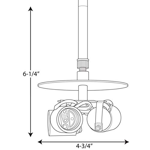 Progress Lighting P5199-09 3-Light Stem Mounted Pendant Used With Markor Or Chloe Shades For Complete Fixture, Brushed Nickel #TOP2