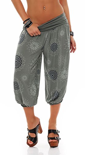 Malito Corto pantalónes Deportivos de Verano Print Sweatpants Boyfriend 7182 Mujer Talla Única (Oliva)