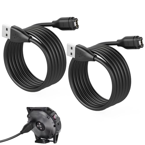 Annlpoy 2 x Charger for Watches, Compatible with Fenix 5/6/7, Forerunner, Vivoactive, Approach, Quatix, Venu, Instinct Models, Pack of 2 USB Charging Cable with Overcurrent Protection