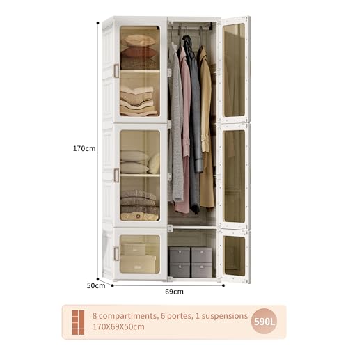 Armoire pliable sans outil MEXUS penderie portable pour vêtements - 4