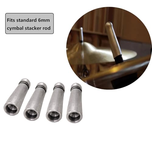 Jiayouy 4Pcs Cymbal Stand Hand Tighten Nuts Metal Cymbal Stacker Caps Replacement Parts for Percussion Drum Kit (6mm)