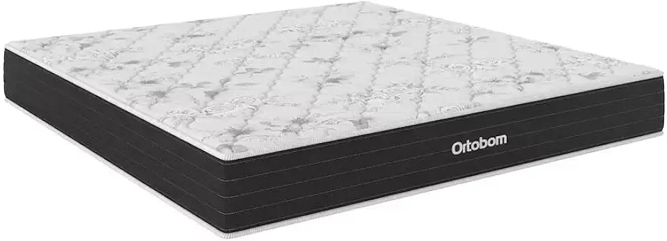 Ortobom Mônaco King Colchão Mola Pocket Ensacada, Espuma D26, Branco e Cinza, 193x203x27 cm, 34.8 kg