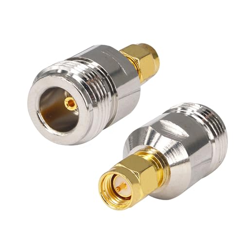 Boobrie Adaptateur N Femelle à SMA Mâle Adaptateur Fiche N Femelle SMA Male RF d'Antenne Coaxiale Connecteur de Câble Coaxial Convertisseur pour Antennes...