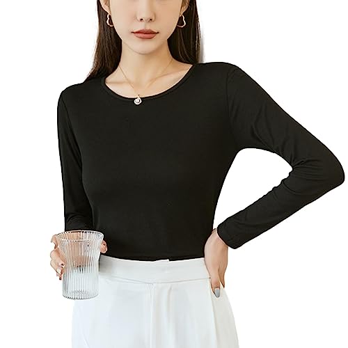 [Nestkanina] ����T ���� �V���v�� �X�g���b�` ���n �����O ������ ���S�n �ʋC�� T�V���c �J�b�g�\�[ �C���i�[ ���f�B�[�X U�l�b�N �ێ� �N���[�l�b�N �g�b�v�X ���₹ TSHT016 (M, �u���b�N)