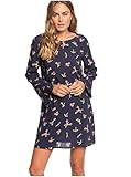 Roxy Women's Dusk Till Down Long Sleeve Dress, Mood indigo in My Bag, S