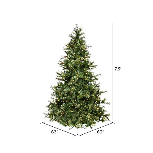 Vickerman 7.5' Mixed Country Pine Artificial Christmas Tree, Warm White Dura-Lit® Led Lights - Faux Christmas Tree - Seasonal Indoor Home Decor #TOP4