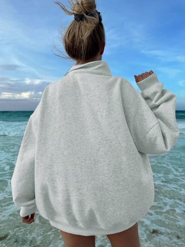 Image of SXV STYLE Half-Zip Pullover Sweatshirt, Oversized Fit