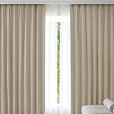 ATOKAZO カーテン 2枚セット 程よい遮光性 すぐ使える カーテンセット おしゃれ 無地 UVカット 遮像 プライバシー保護 自然光を取り入れる 透け感 遮熱 防寒 節電効果 省エネ 洗える 寝室 リビング アジャスター フック付き（丈200cm×幅150cm・ドレープ1枚+レース1枚・モカブラウン）