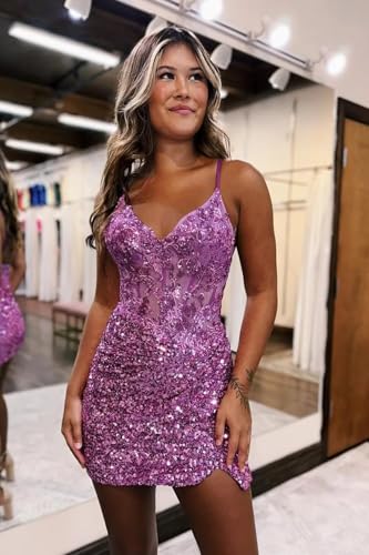Lace Applique Sequin Homecoming Dresses for Teens Spaghetti Strap Short Prom Party Gowns 20252