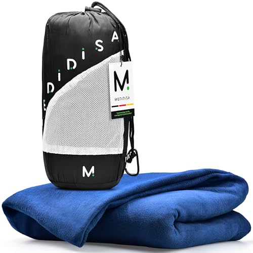 Medidisa | Reisedecke Ultraleicht warm für Reisen & Camping (Fleece, 170×120 cm) – Leichte, warme Decke für Flug & Auto – Campingdecke dünn & atmungsaktiv für Kinder & Erwachsene (Marineblau)., 19.99 €