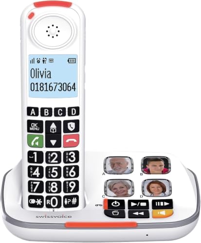 Teléfono Swissvoice con botones grandes y contestadora miniatura 1