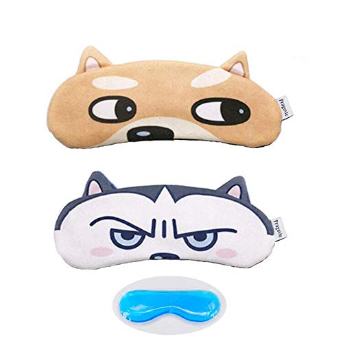 [2 PACK] Pragovle Dog Cute Sleep Eye Night Mask for sleeping, Super Soft