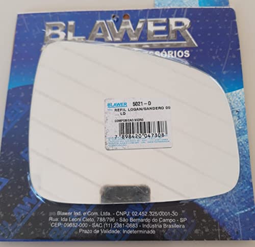 Lente de Espelho Retrovisor Direito Logan Sandero Duster 2009 em diante 5021 - D Blawer Lado Passage