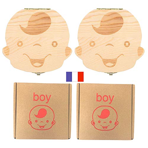 Boîte à dents pour enfants, boîte de rangement pour dents de bébé Sauvegarder dans une boîte de rangement en bois Boîte à souvenirs à feuilles caduques personnalisée