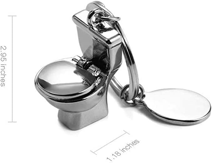 2Pcs Mini Toilet Pendant Commode Funny Key Chain Ring Fob Keyfob Car Handbag Pendant Creative Gift image 4