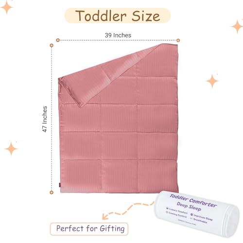 Image of ZPECC Toddler Down Alternative Comforter, 39x47 Hypoallergenic Baby Blanket Quilt, Soft Breathable Lightweight All Season Kids Duvet Insert for Crib Stroller Cot Daycare, Dusty Rose