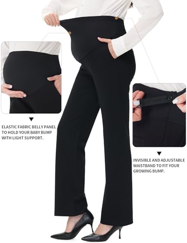 Urbest UR24-WMP-68-BL-28"-M-T Women'S Maternity Straight Leg Pants thumb #1