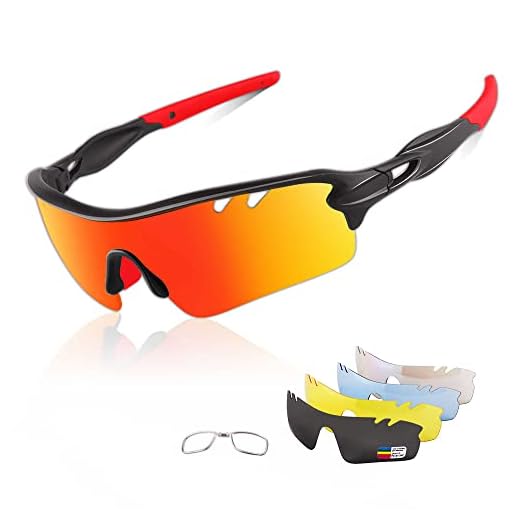DUDUKING Gafas Sol Polarizadas Hombre Mujer Gafas de Sol Deportivas UV 400 Protección Gafas con 5 Rodajas De Lentes Intercambiables para Ciclismo Correr Golf Beisbol Surf Conducción Esquiando
