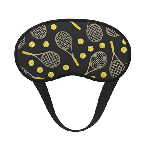 Divertidas raquetas de tenis y pelotas de tenis con estampado de máscara de ojos para adultos y niños, para viajes, hogar, hotel, avión, camping, ayuda para dormir