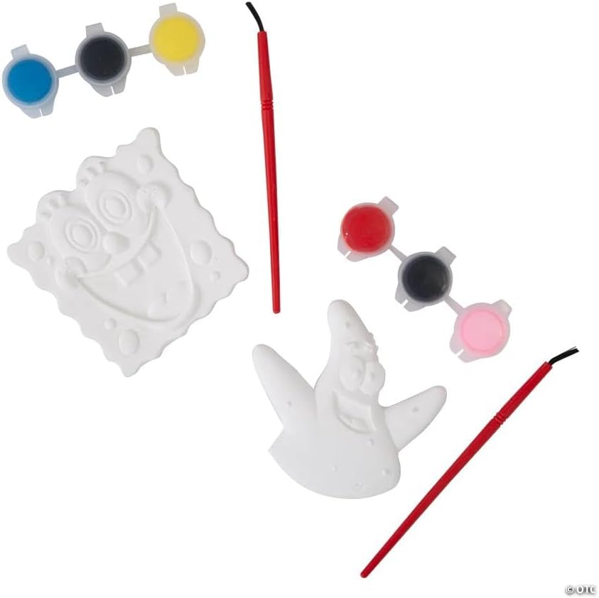 Fun Express 3" x 3" Spongebob Squarepants Paint Your Own Character Craft Kit - Makes 12