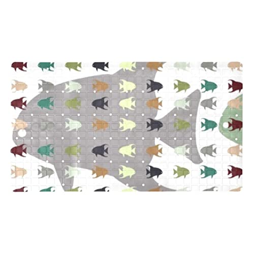 Tapis de bain antidérapant poisson 40x70cm avec ventouses