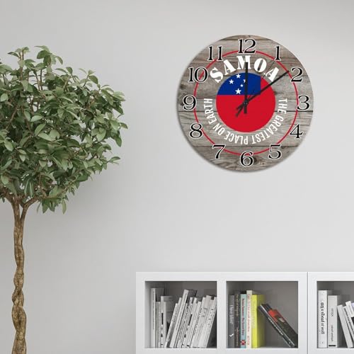 Horloge murale en bois et drapeau Samoa, cadeau vintage pour ami - 5