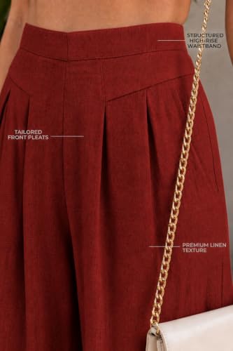 Image of Jawdrobe Women's Pure Cotton Flare Palazzo Pant | Wide Leg Trouser | Casual Office Wear | Relaxed Fit- Semi-Elastic High Waist