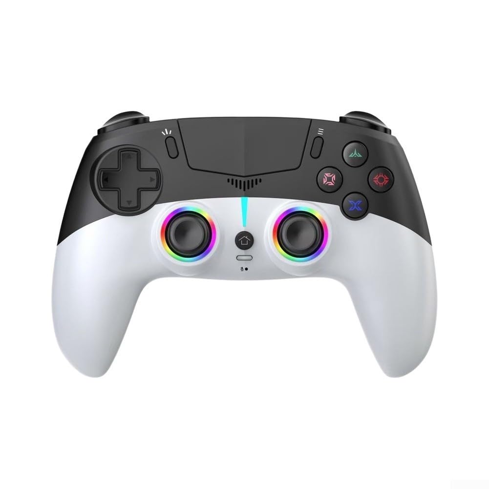 Manette sans fil pour PS5 avec RVB pour éclairage et micro sans fil (rouge)